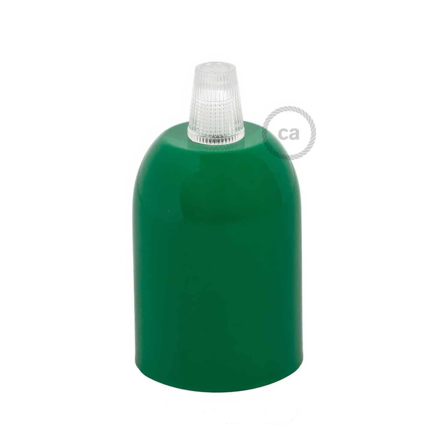 Kit portalampada E27 semisferico in metallo - Verde