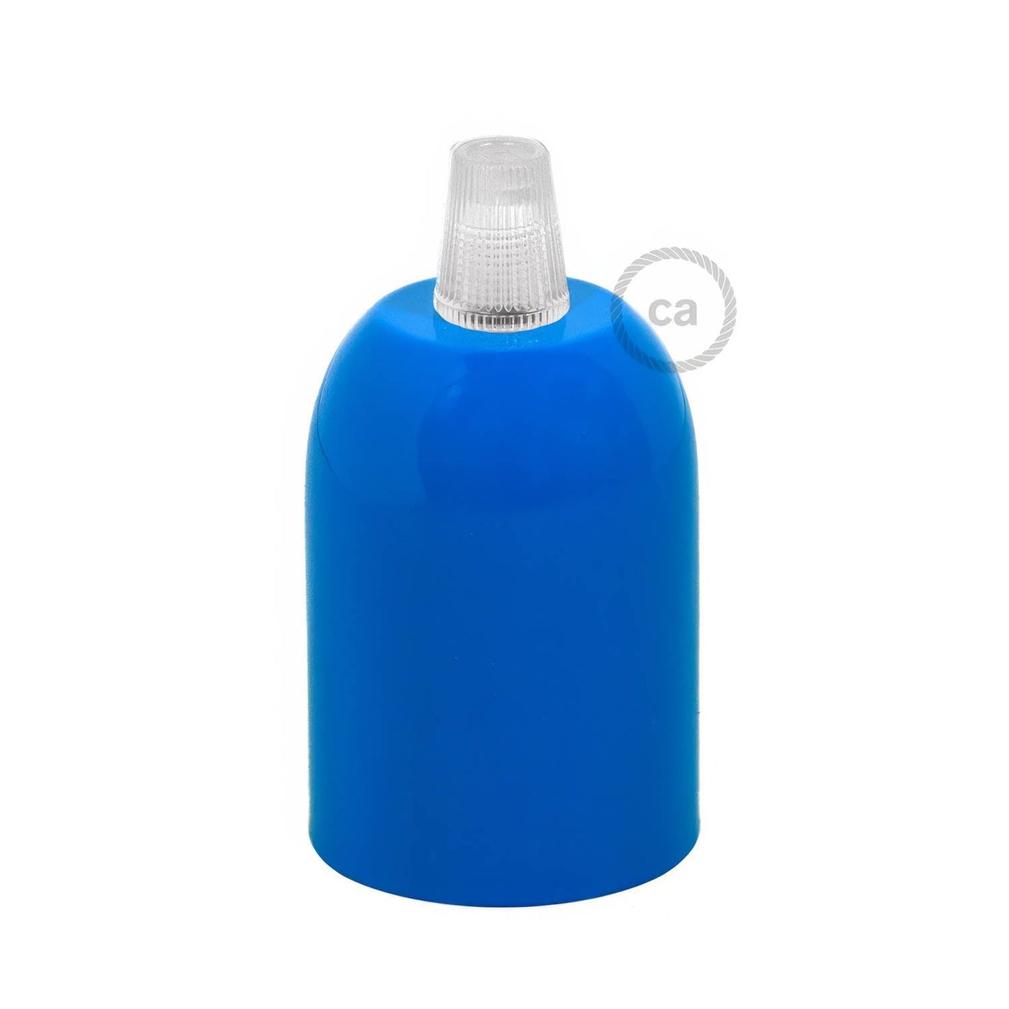 Kit portalampada E27 semisferico in metallo - Azzurro