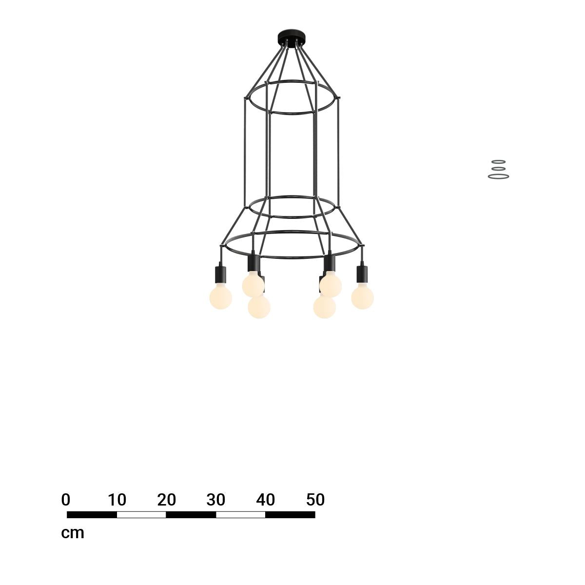 CHANDELIER 3 CAGE ROUND 6 13235