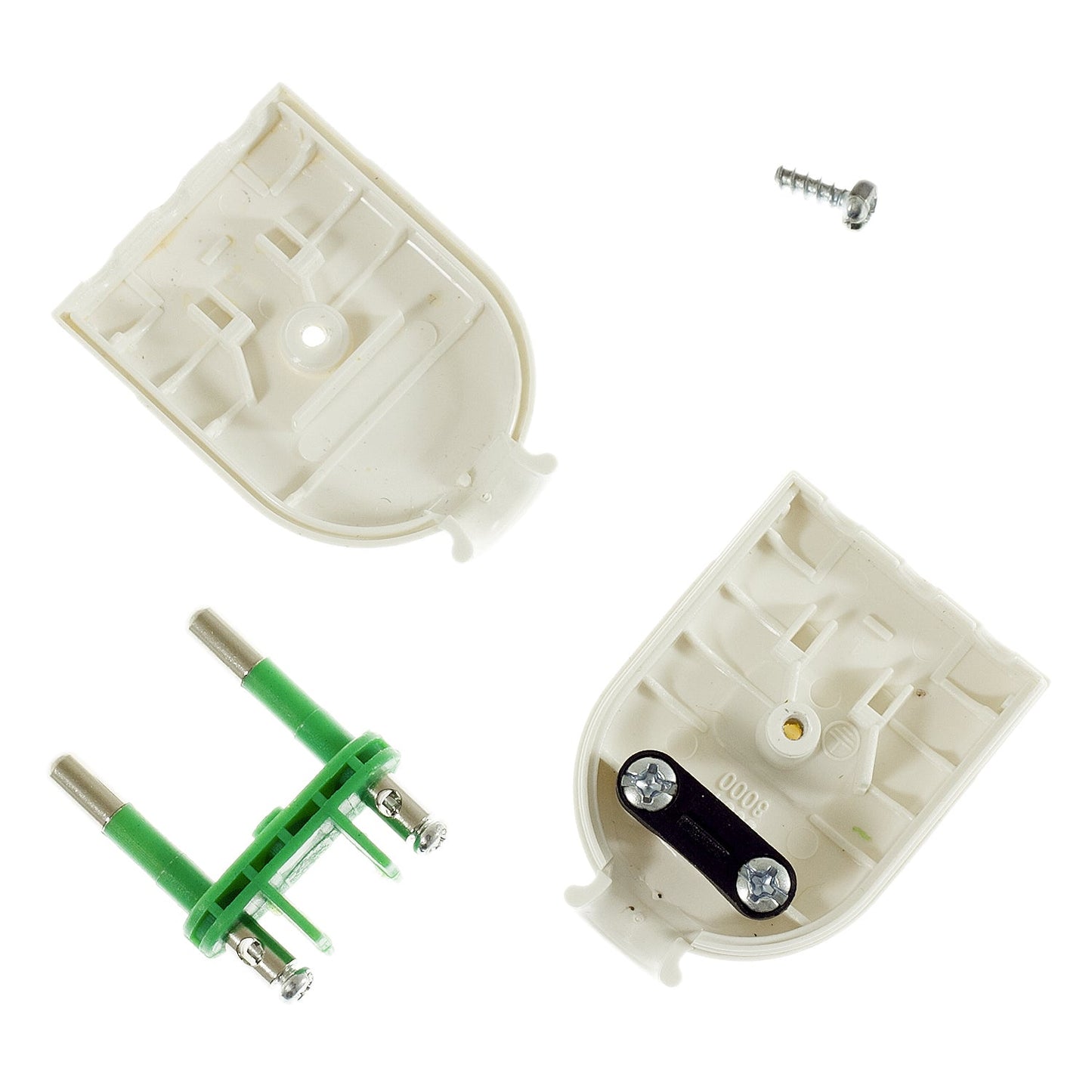 Spina 2 Poli 10A (piccola) - IMQ - Made in Italy - Bianco