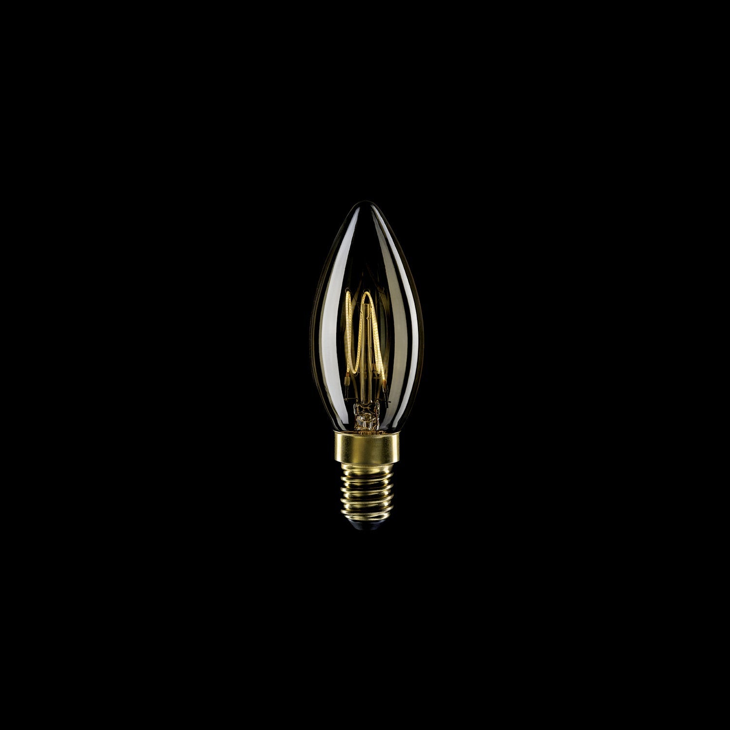 Lampadina LED Dorata Carbon Line filamento verticale Candela C35 3,5W 300Lm E14 2700K Dimmerabile - C51