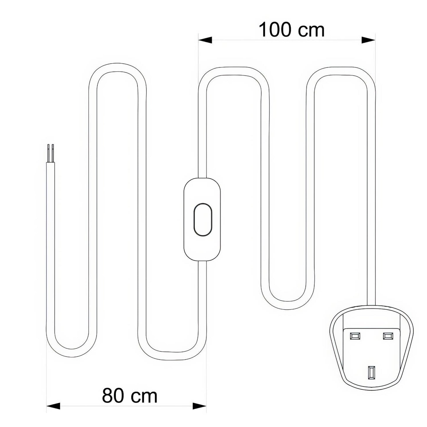 Cablaggio per lampada con cavo rosso lucido 1,80 m e spina UK