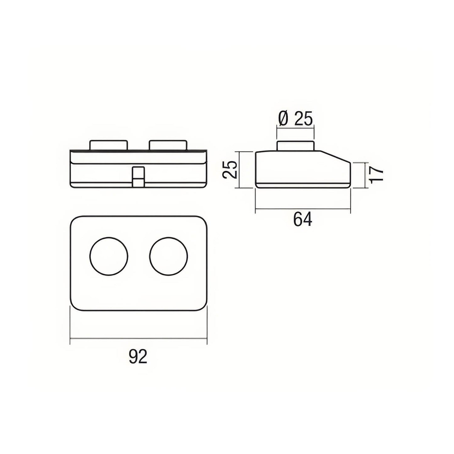 Interruttore Unipolare Nero con doppia accensione a pedale - Design by Achille Castiglioni