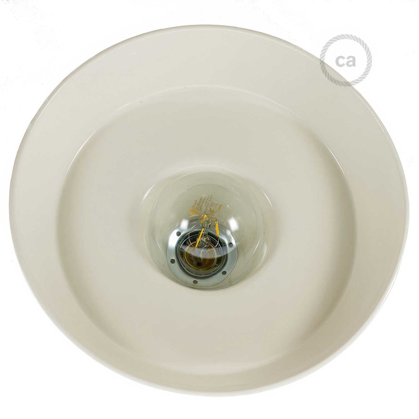 Paralume Industriale in ceramica per sospensione - Made in Italy - Effetto cemento