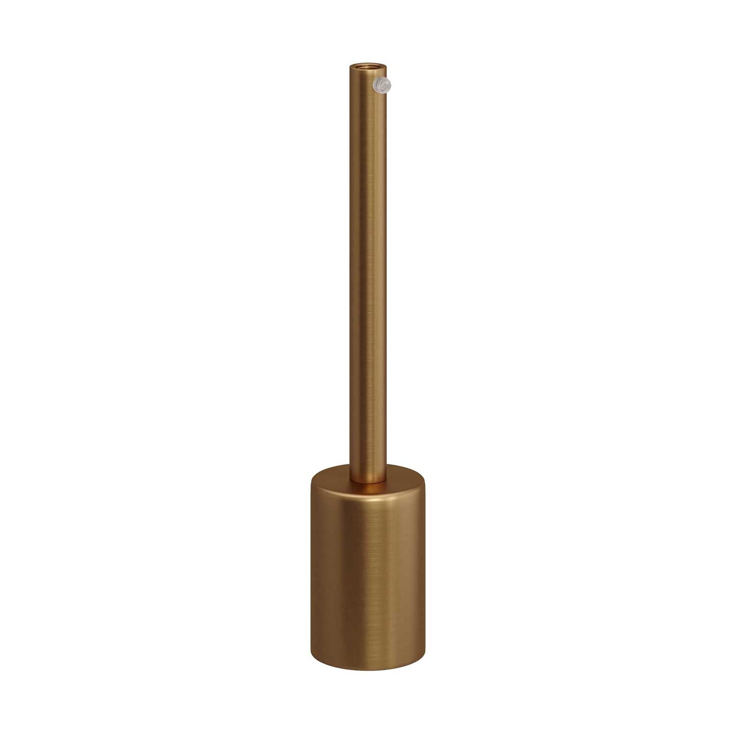Cylindrical metal UL E26 light bulb socket kit with 15 cm cable clamp - Brushed bronze