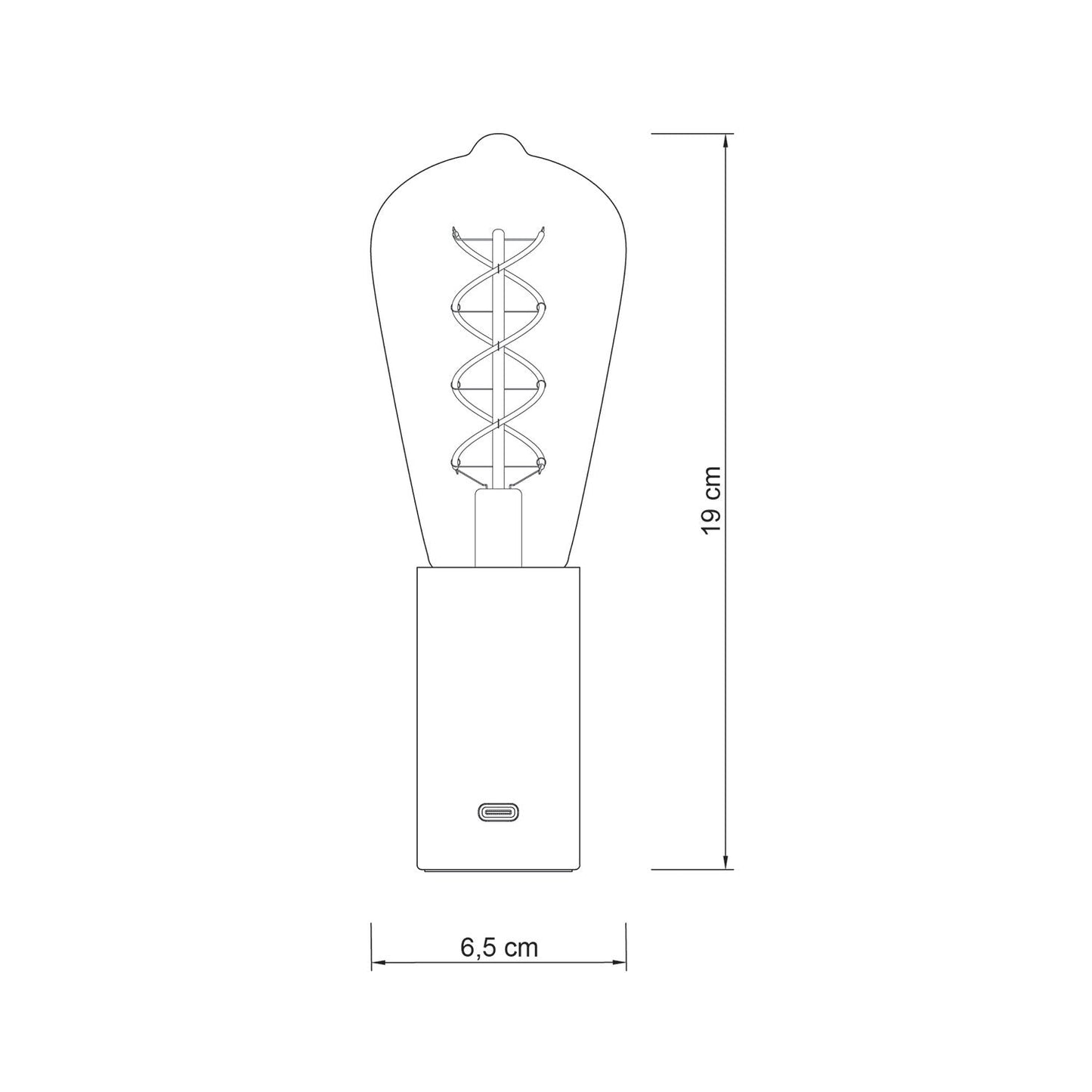 SI! Lampada portatile a 5V con lampadina ST64 - Titanio satinato