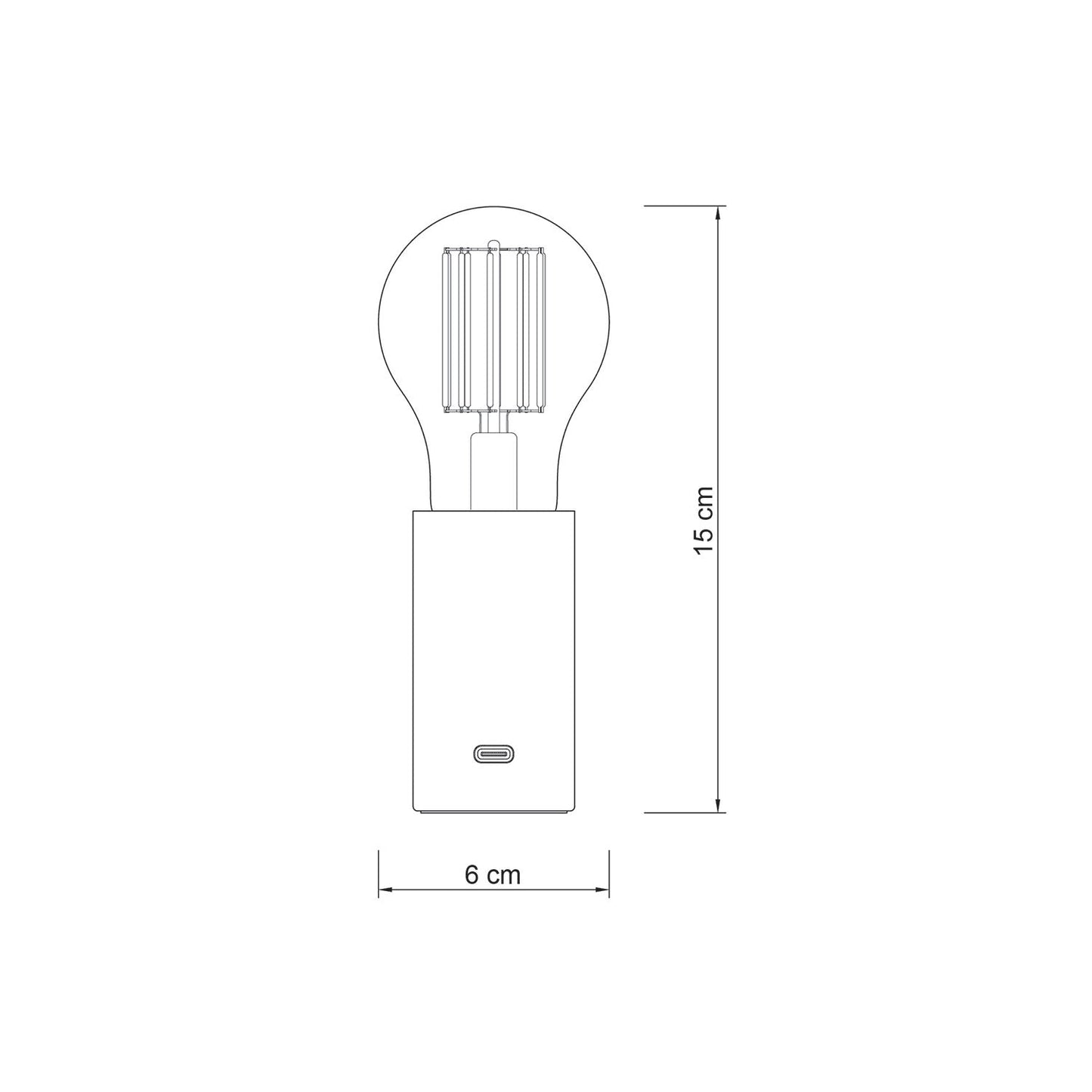 SI! Lampada portatile a 5V con lampadina A60 - Bronzo satinato