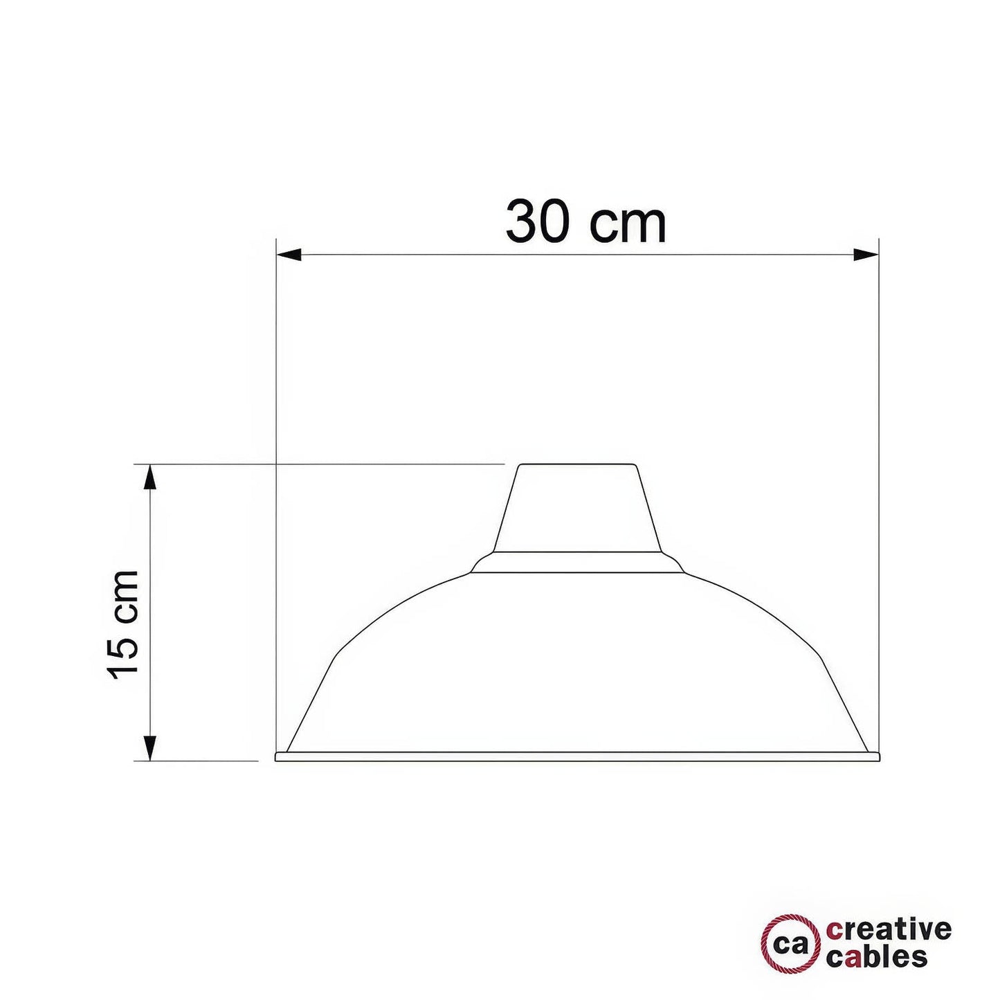 Paralume Bistrot in metallo smaltato con attacco E27, diametro 30 cm - Verde