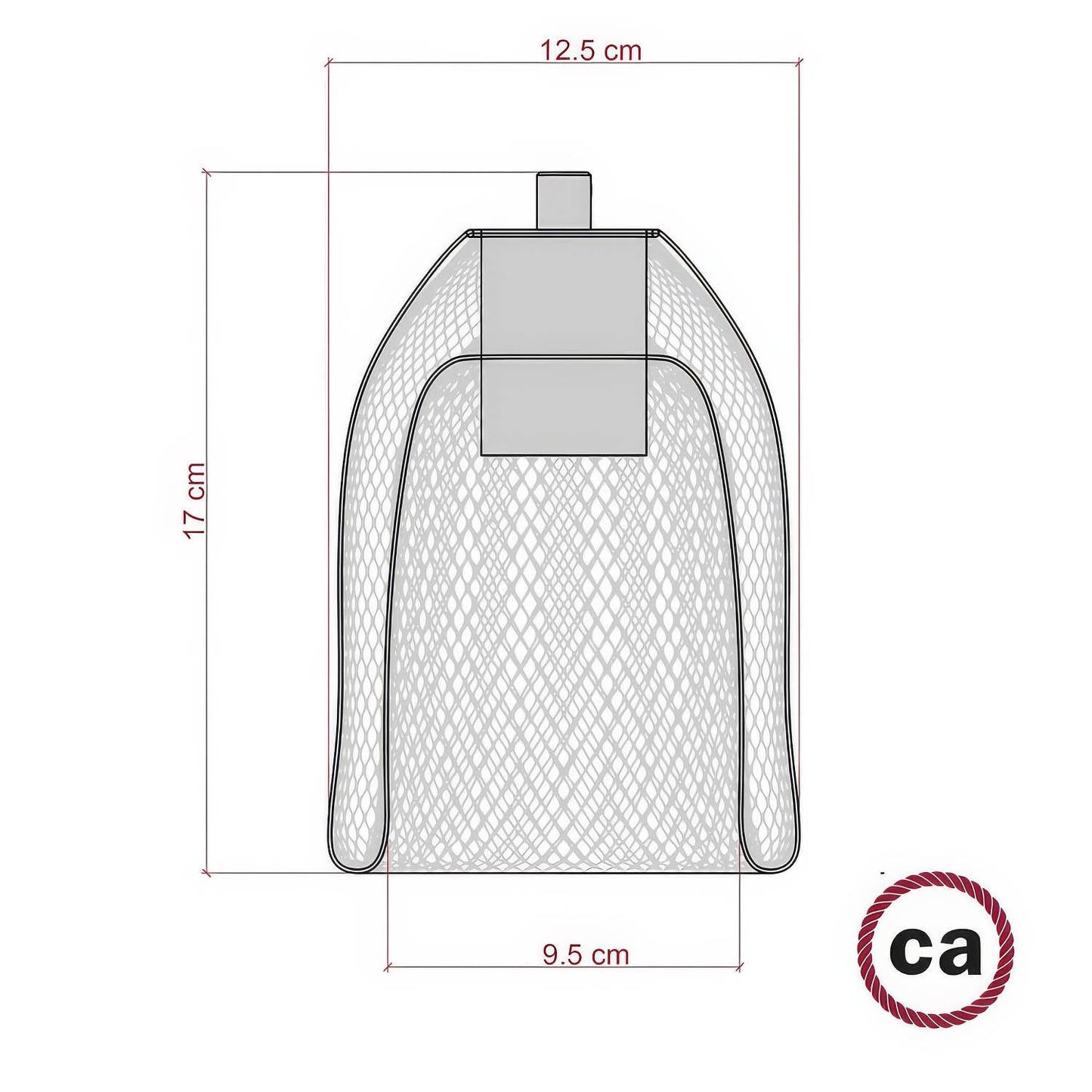 Gabbia paralume GhostBell in metallo con kit portalampada E27 - Bianco