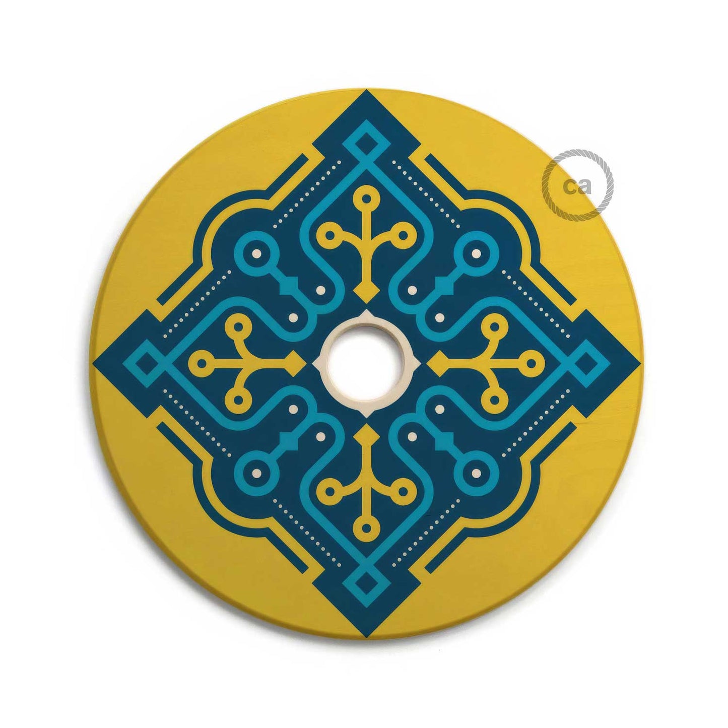 UFO Paralume in legno Special Edition Illustratori Italiani, double face, diametro 33 cm - ODD