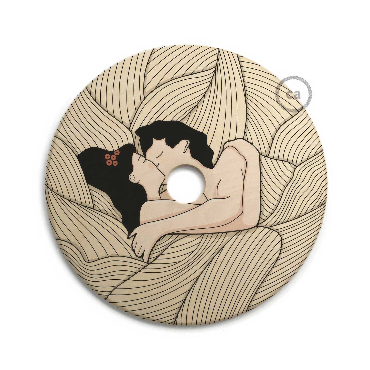 UFO Paralume in legno Special Edition Illustratori Italiani, double face, diametro 33 cm - Carolina Zuniga