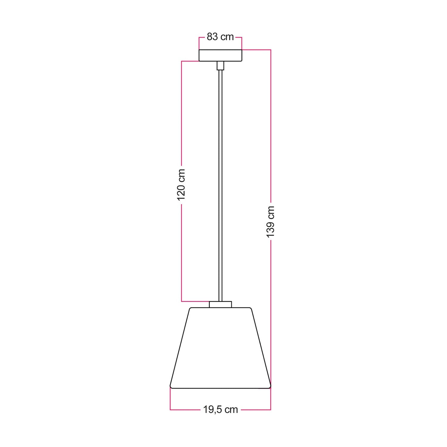 Lampada a sospensione con lampadina Ghost a cono smoky - Nero