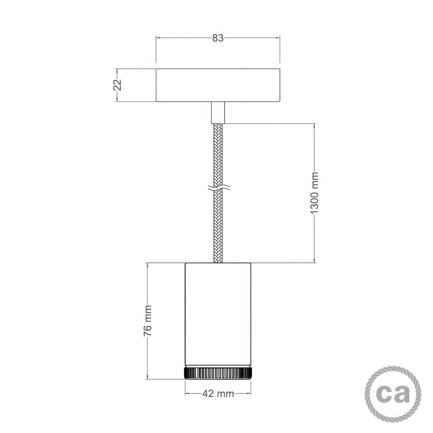 Lampada faretto a sospensione singola Mini Spotlight GU1d0 - Titanio satinato