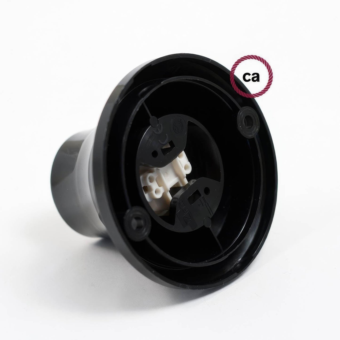 Portalampada 90° E27 a parete o soffitto in termoplastica - Nero