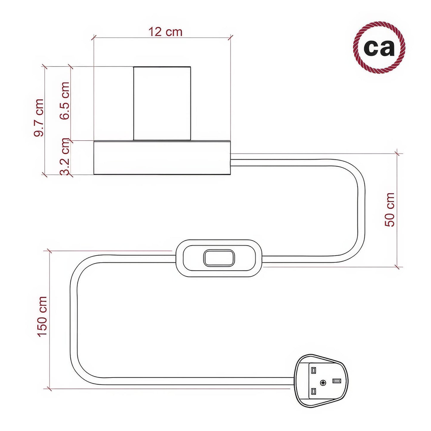 Posaluce - Lampada da tavolo in legno Small e spina UK - Neutro