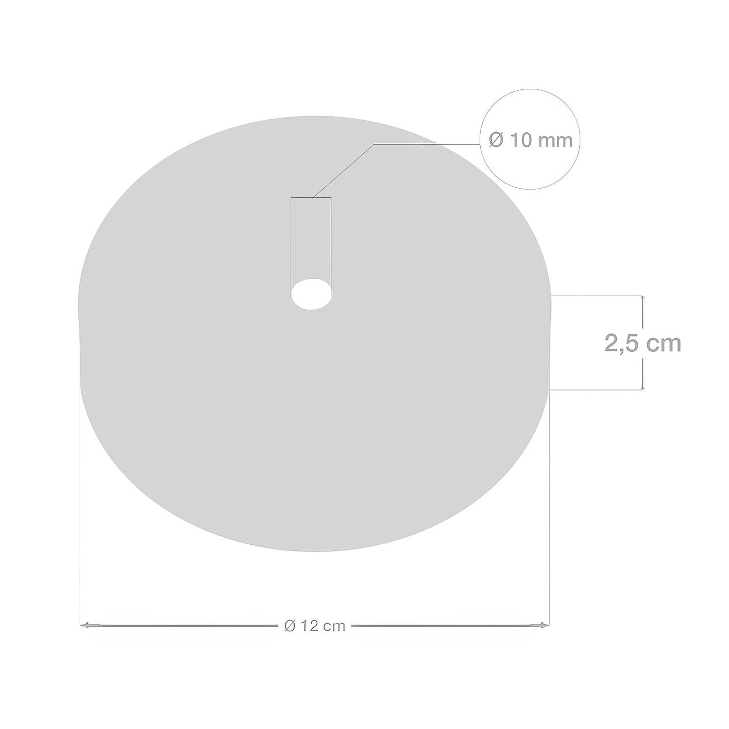 Kit rosone cilindrico in metallo con serracavo da 15 cm - Ruggine scura verniciata