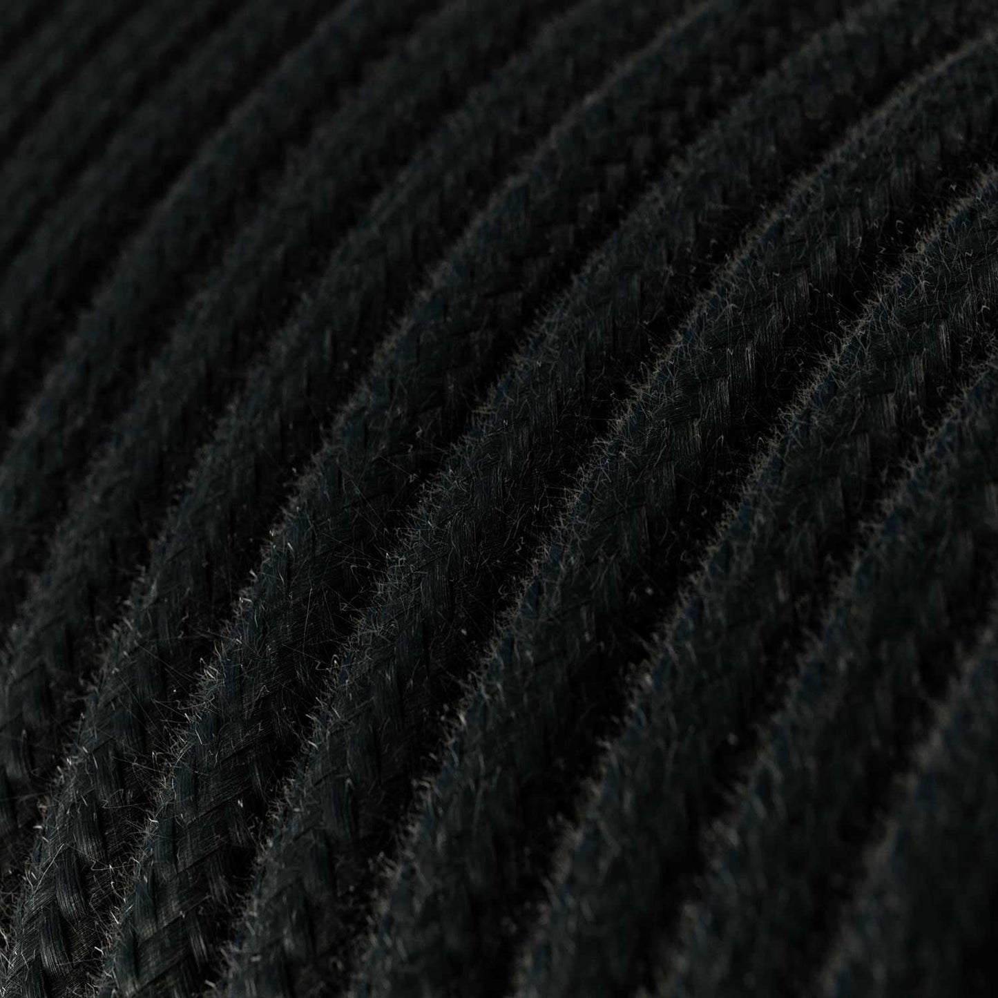 Cavo elettrico Ultra Soft in silicone rivestito in cotone Nero Carbone - RC04 rotondo 2x0,75 mm