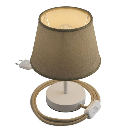 Alzaluce with Impero lampshade, metal table lamp