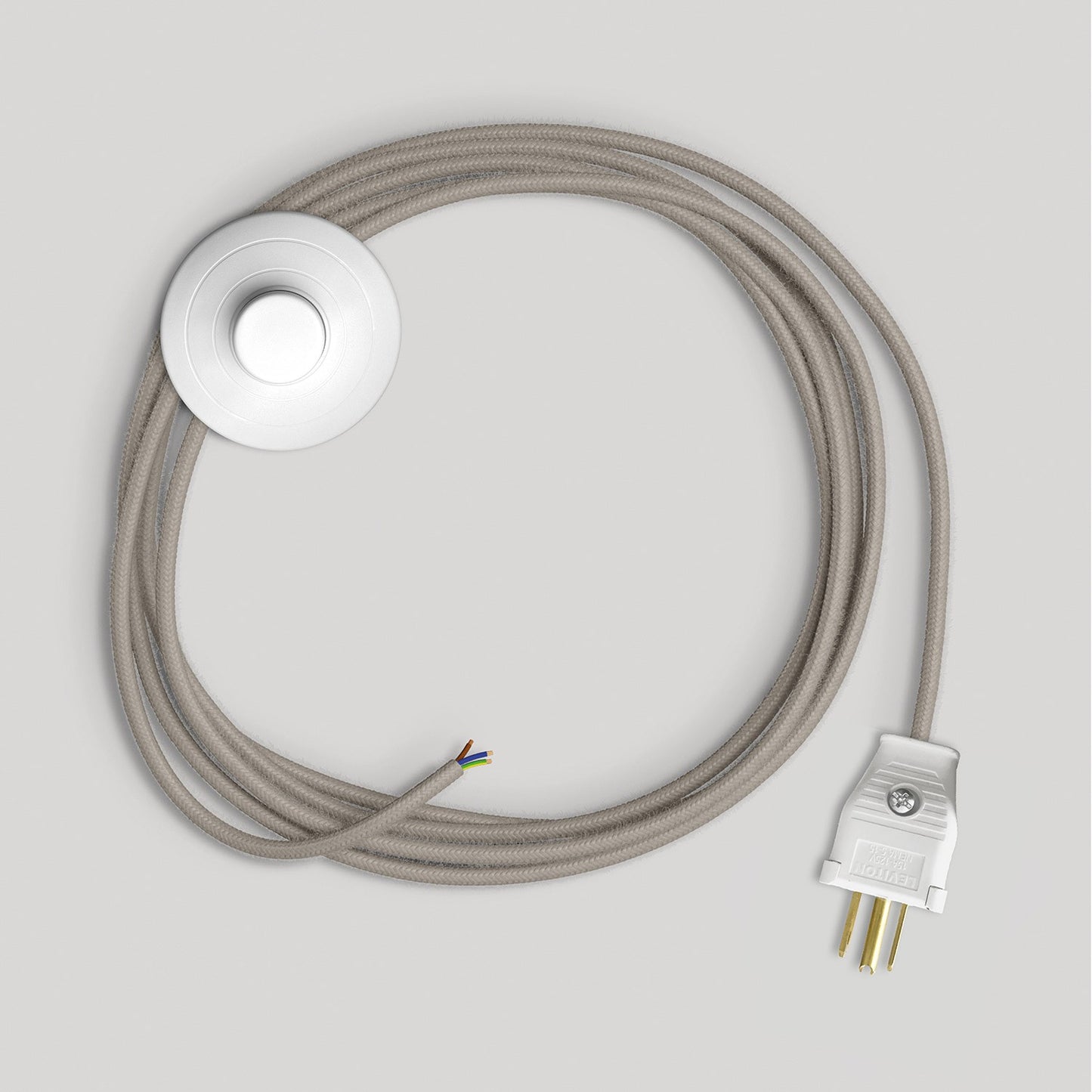 Cordset for lamp with dove-grey cotton cable 10 ft