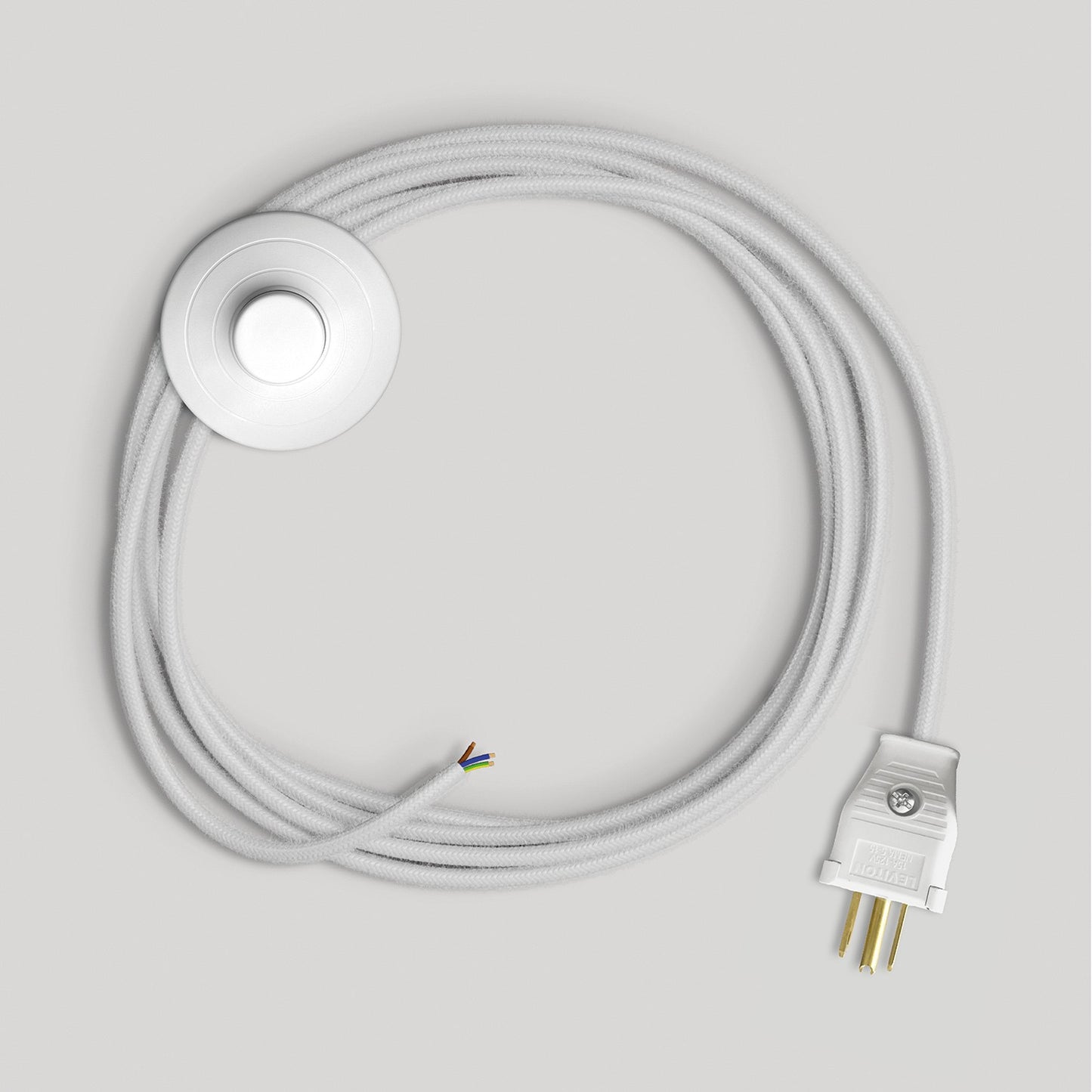 Cordset for lamp with white cotton cable 10 ft