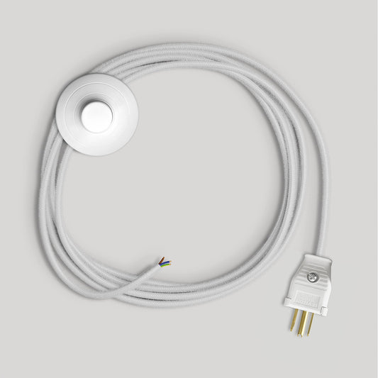 Cordset for lamp with white cotton cable 10 ft