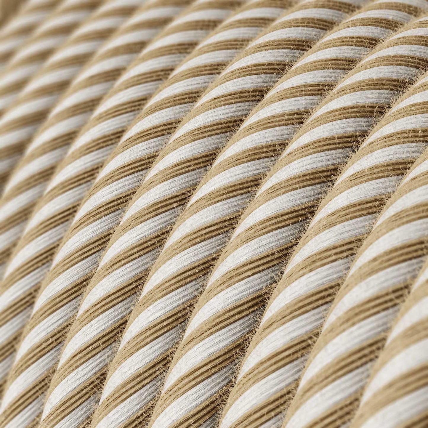 Cotton and Natural Jute Vertigo Textile Cable - The Original Creative-Cables - ERN07 round 2x0.75mm / 3x0.75mm