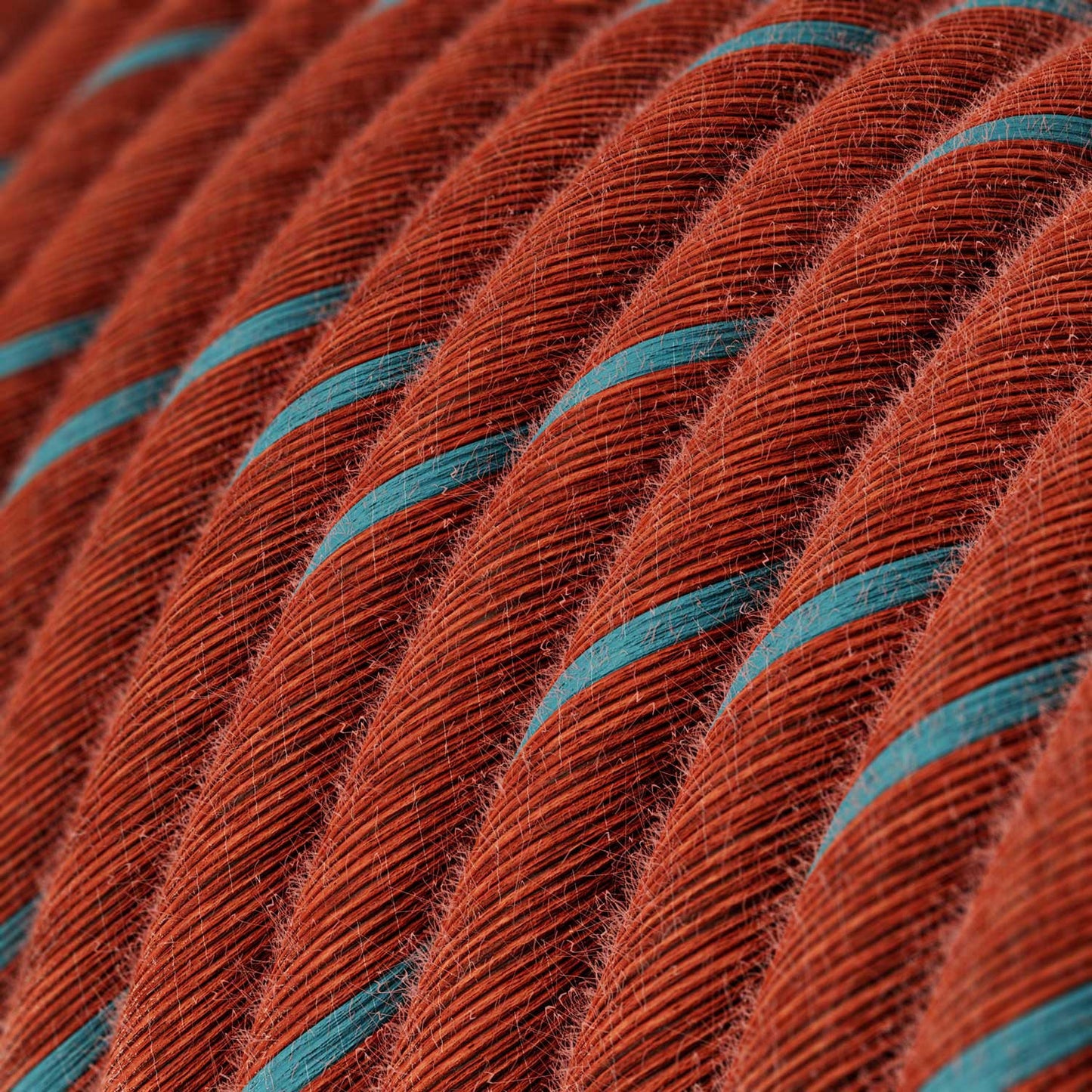 Cotton Brick and Light Blue Vertigo Textile Cable - The Original Creative-Cables - ERC36 round 2x0.75mm 3x0.75mm