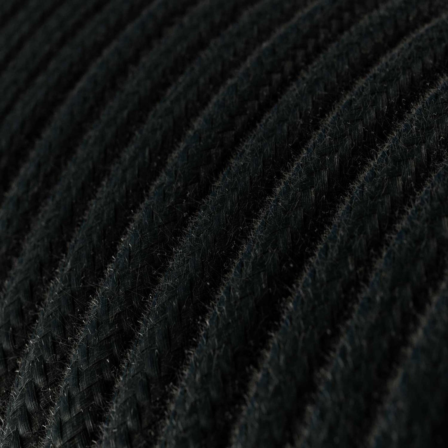 Cotton Charcoal Black Textile Cable - The Original Creative-Cables - RC04 round 2x0.75mm / 3x0.75mm
