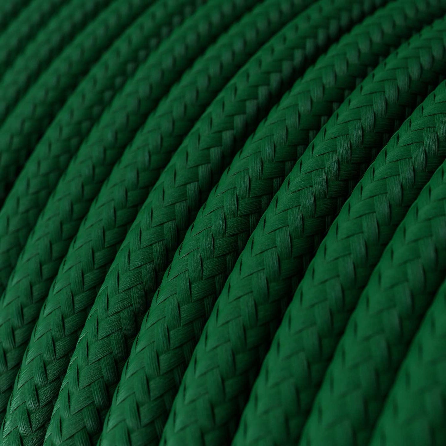 Textilkabel rund mit breitem Querschnitt 3x1,50 - Seideneffekt Dunkelgrün RM21