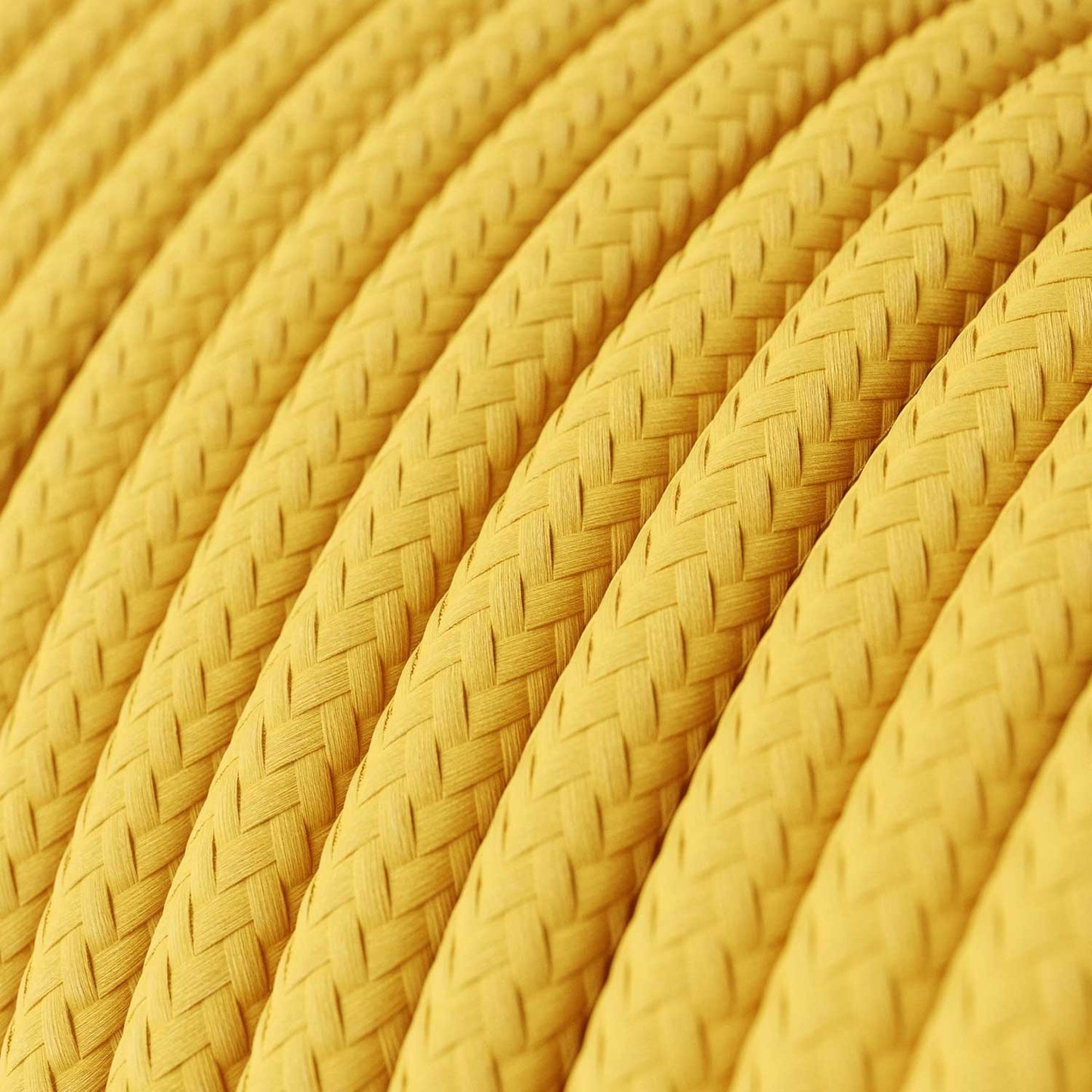 Textilkabel rund mit breitem Querschnitt 3x1,50 - Seideneffekt Gelb RM10