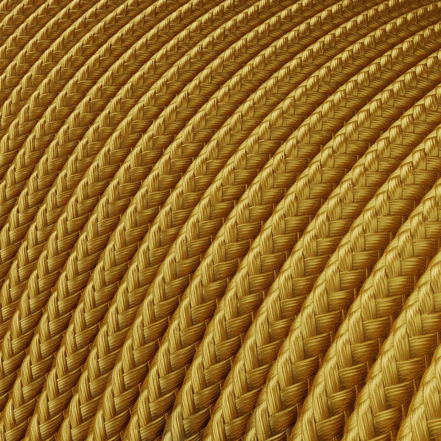 Extra Low Voltage power cable coated in silk effect fabric Gold RM05