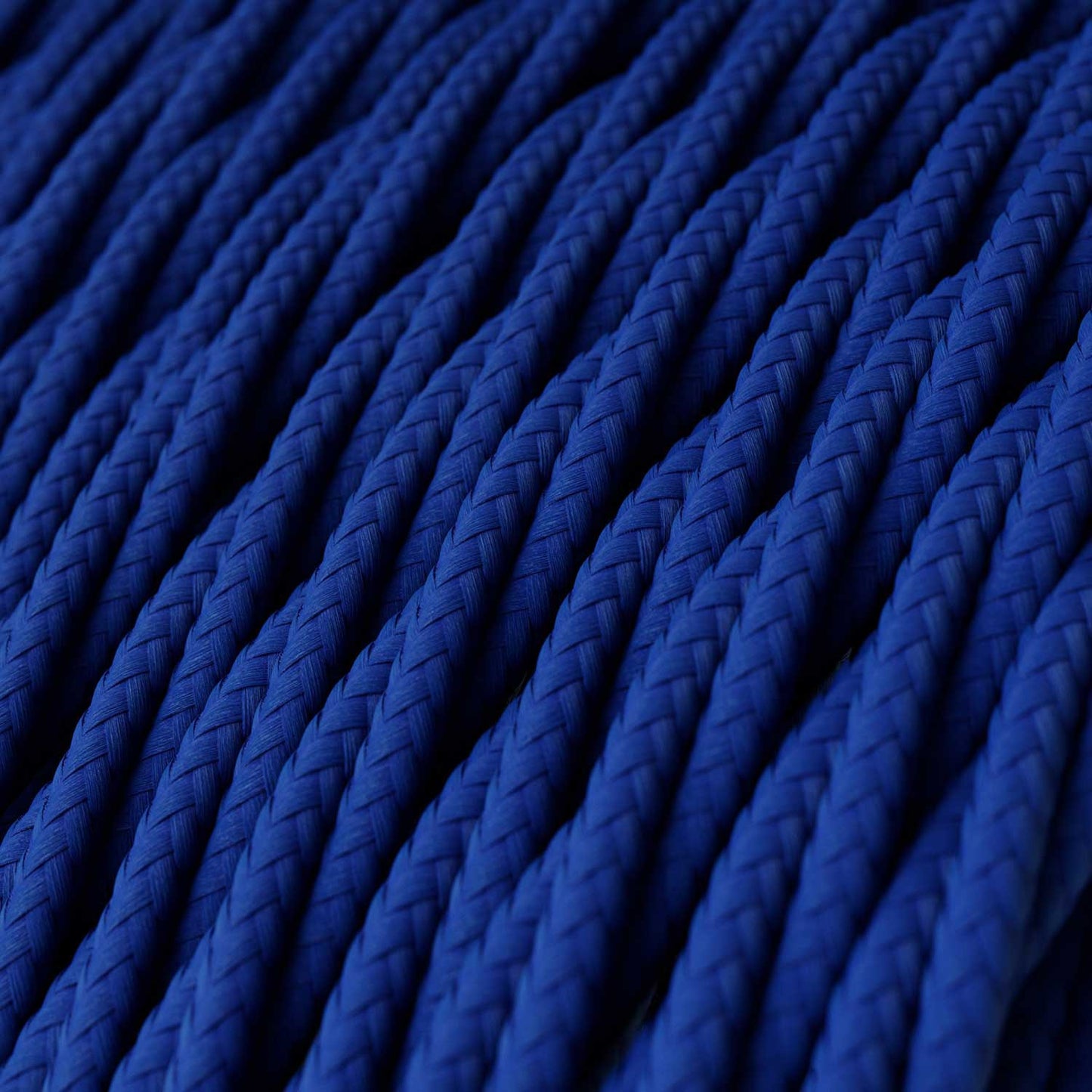Glossy Classic Blue Textile Cable - The Original Creative-Cables - TM12 braided 2x0.75mm / 3x0.75mm
