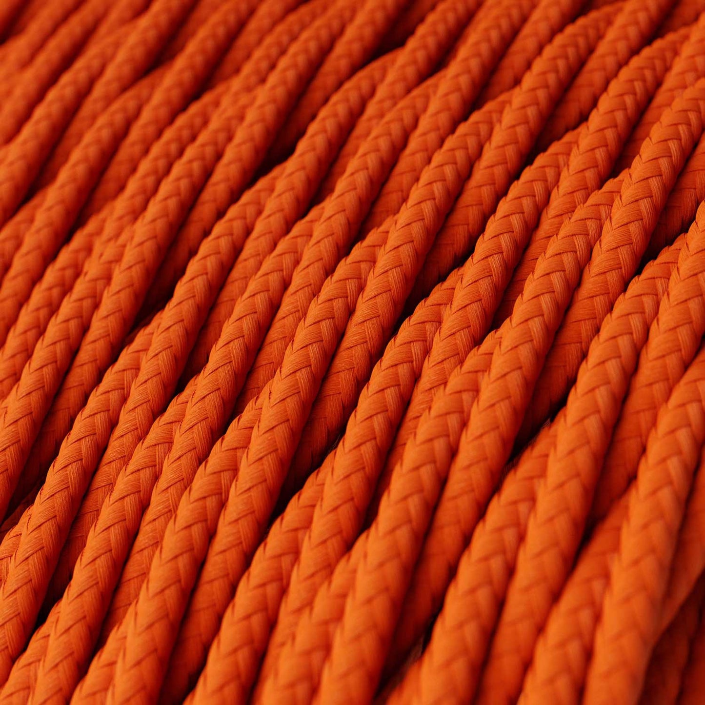 Glossy Flame Orange Textile Cable - The Original Creative-Cables - TM15 braided 2x0.75mm / 3x0.75mm