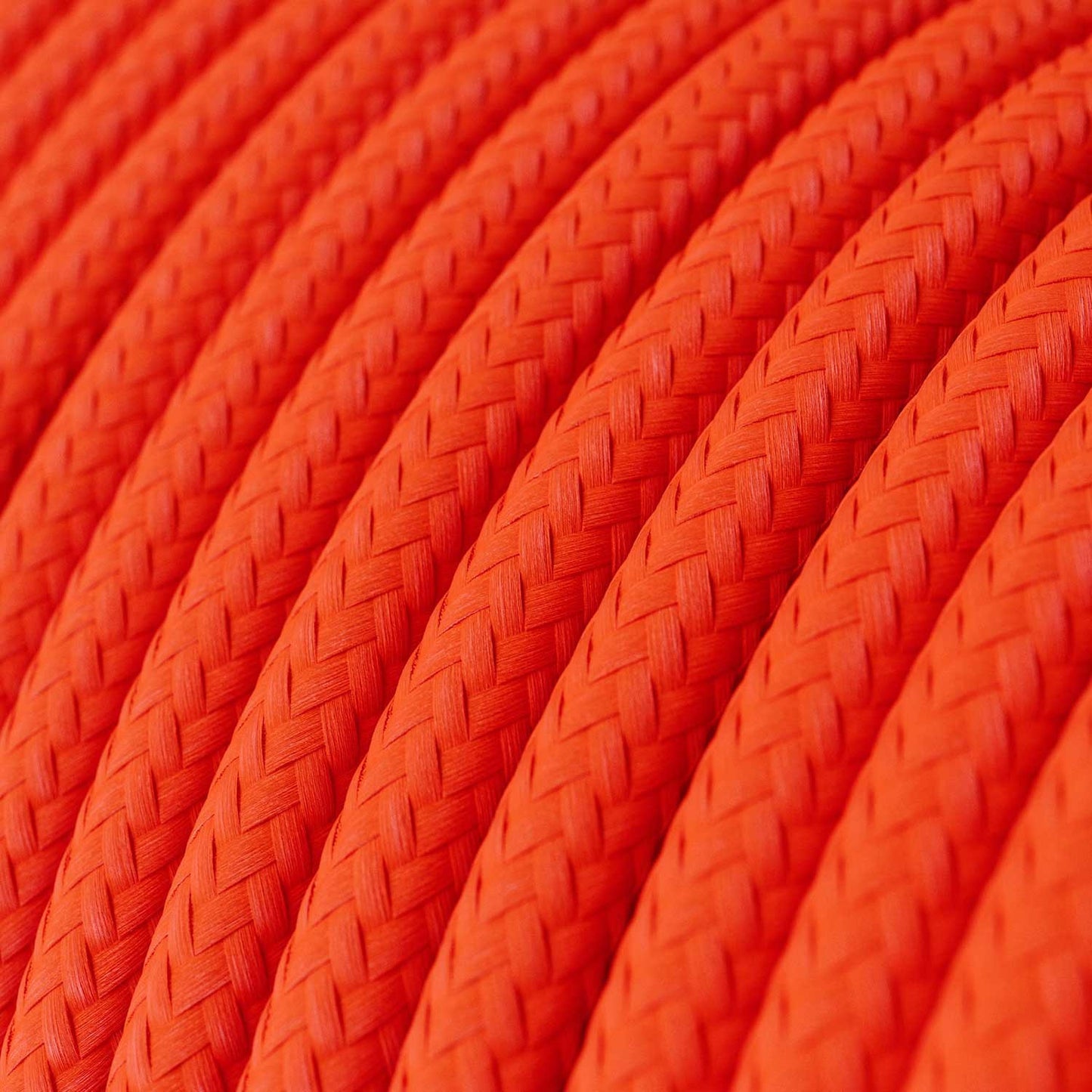 Glossy Fluo Orange Textile Cable - The Original Creative-Cables - RF15 Round 2x0.75mm / 3x0.75mm