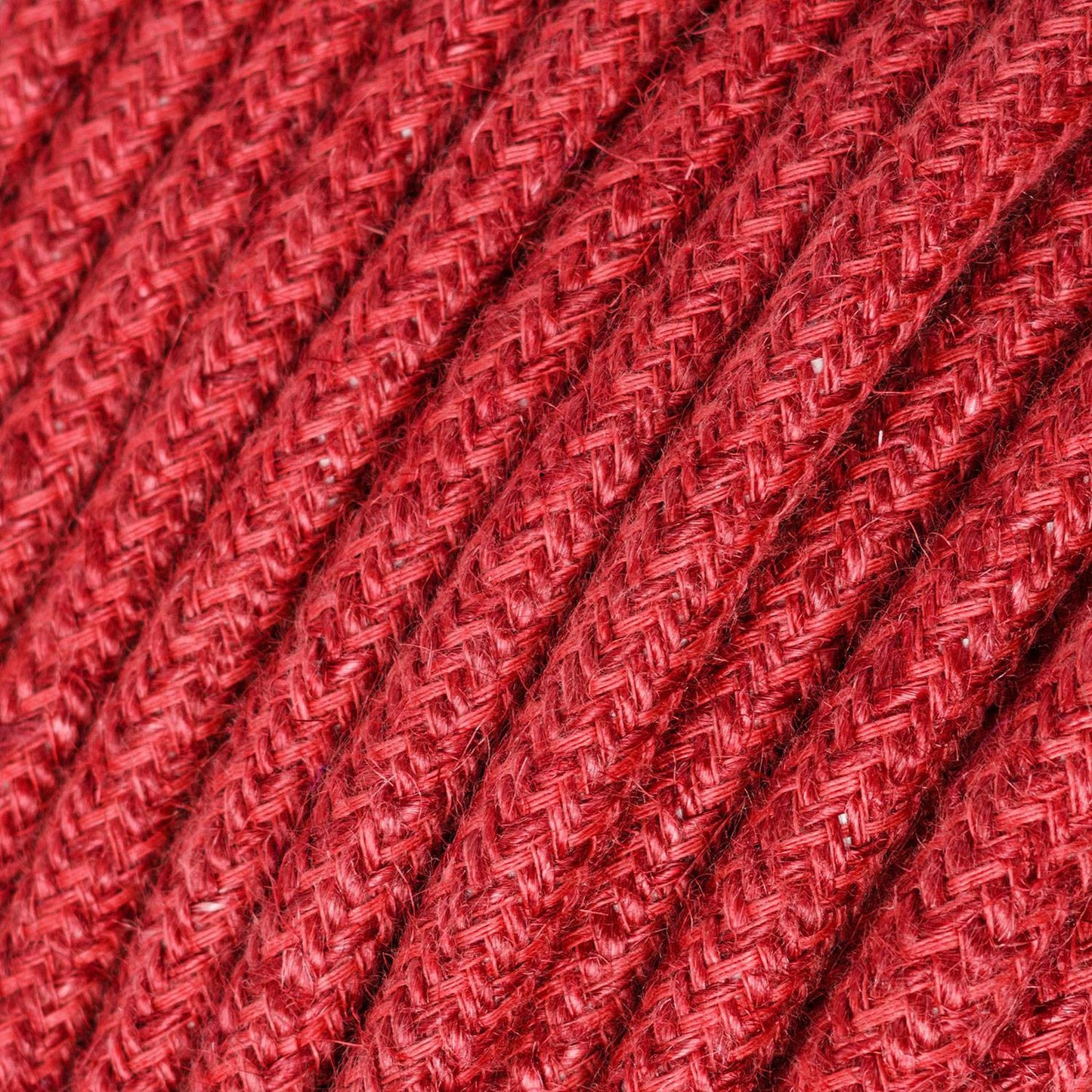 Jute Cherry Red Textile Cable - The Original Creative-Cables - RN24 round 2x0.75mm / 3x0.75mm