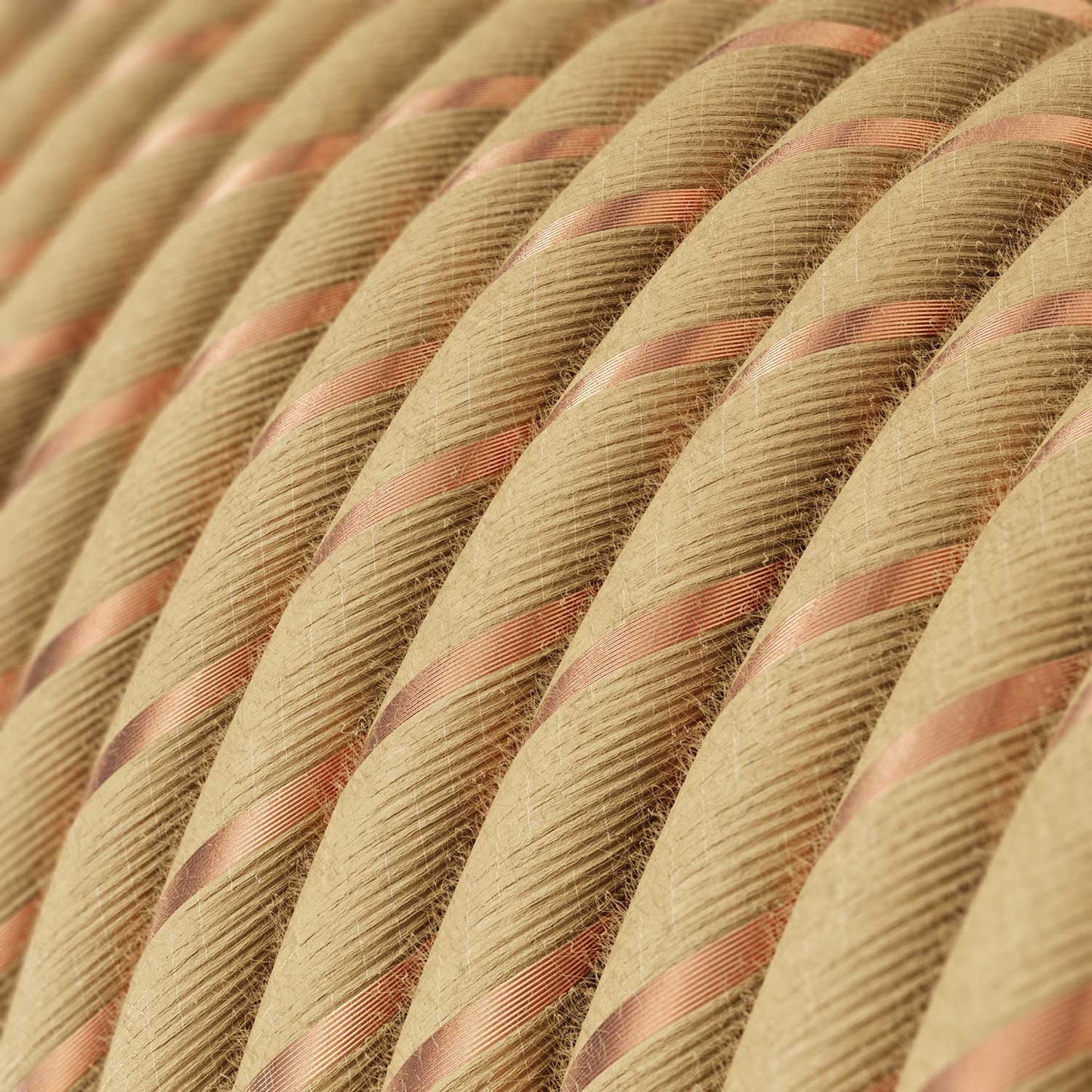 Jute with Copper Wire Beige Textile Cable - The Original Creative-Cables - ERR04 Round 3x0.75mm