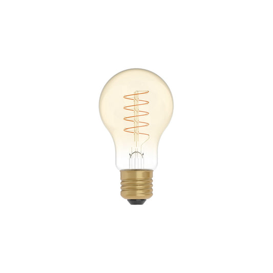 LED Golden Light Bulb Carbon Line Curved Spiral Filament Drop A60 4W 250Lm E27 1800K Dimmable - C03
