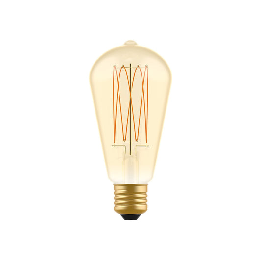 LED Golden Light Bulb Carbon Line Filament Cage Edison ST64 7W 640Lm E27 2700K Dimmable - C54