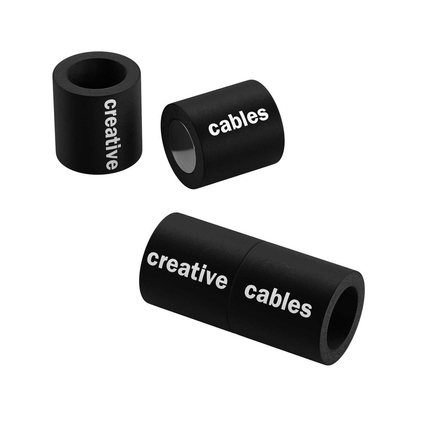 Matt black magnetic clasp for bracelets with logo - 5 pcs