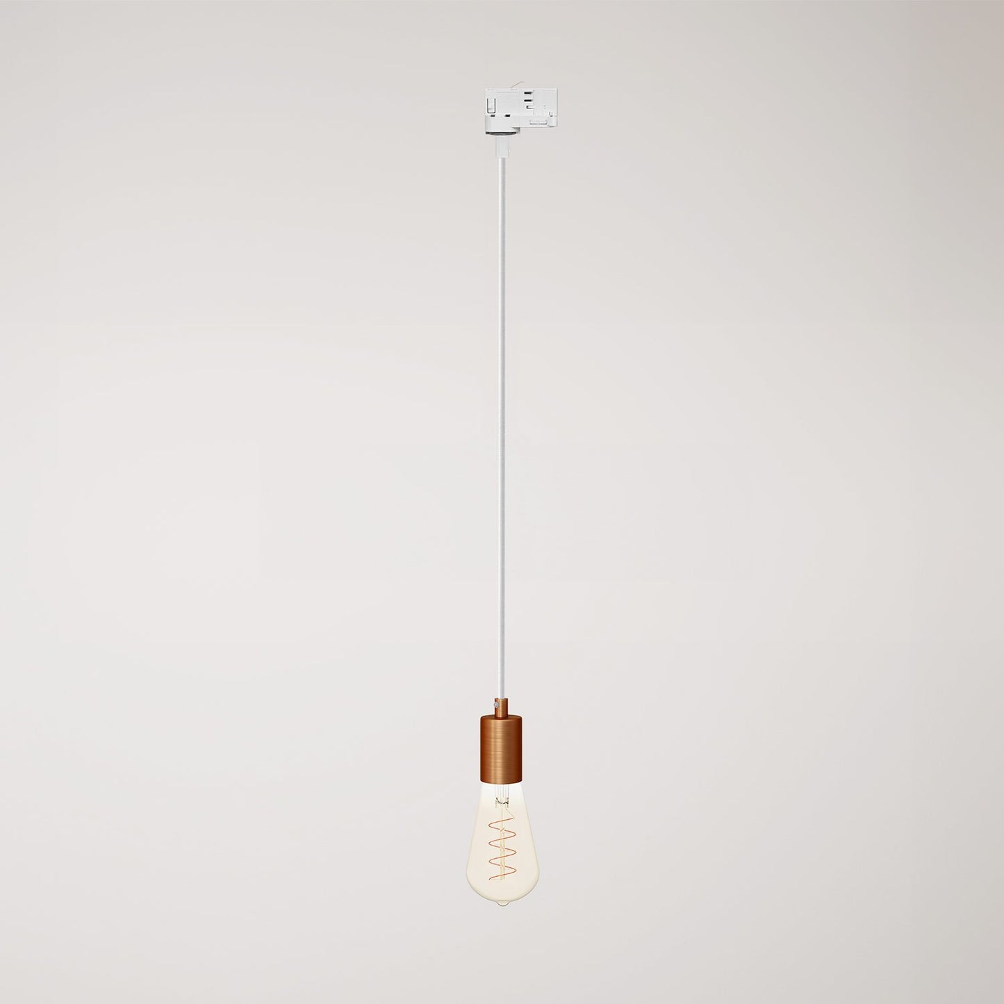 Pendant lamp with satin metal track trim