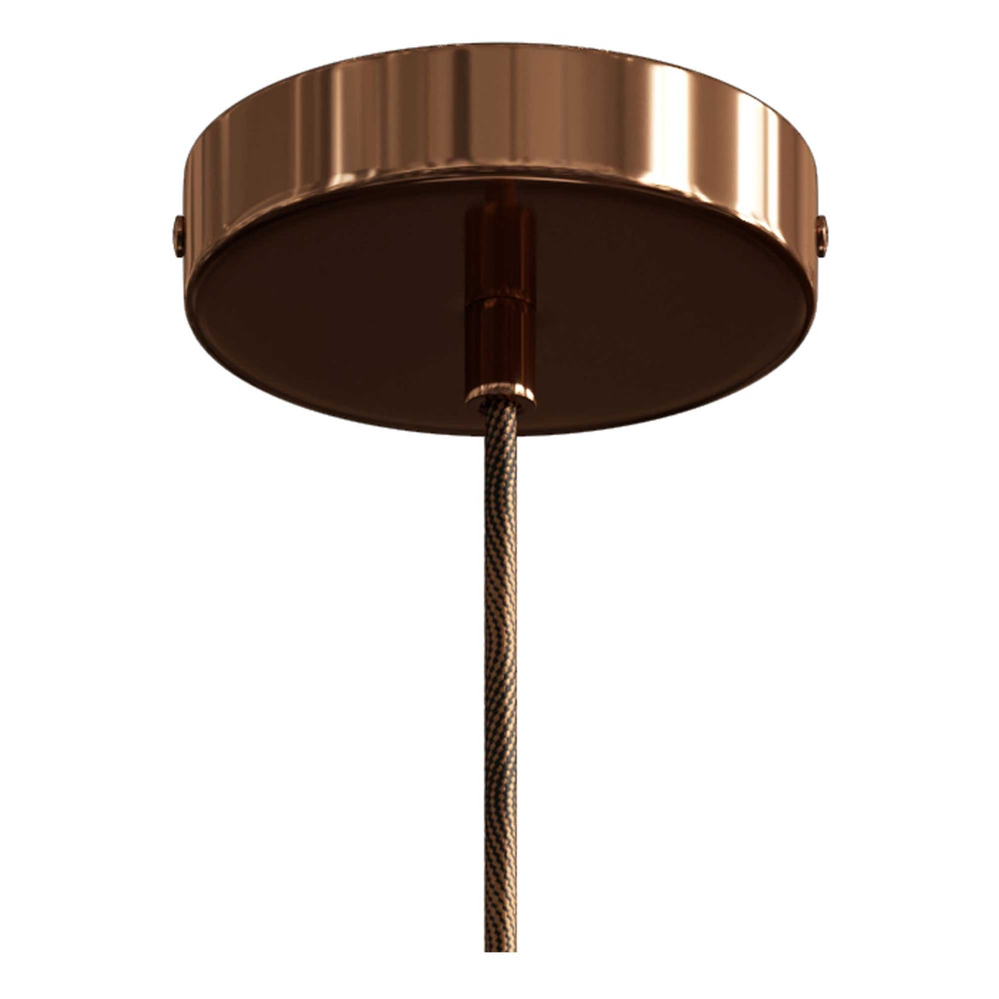 Pendant lamp with textile cable and contrasting metal details - Made in Italy - Bulb included