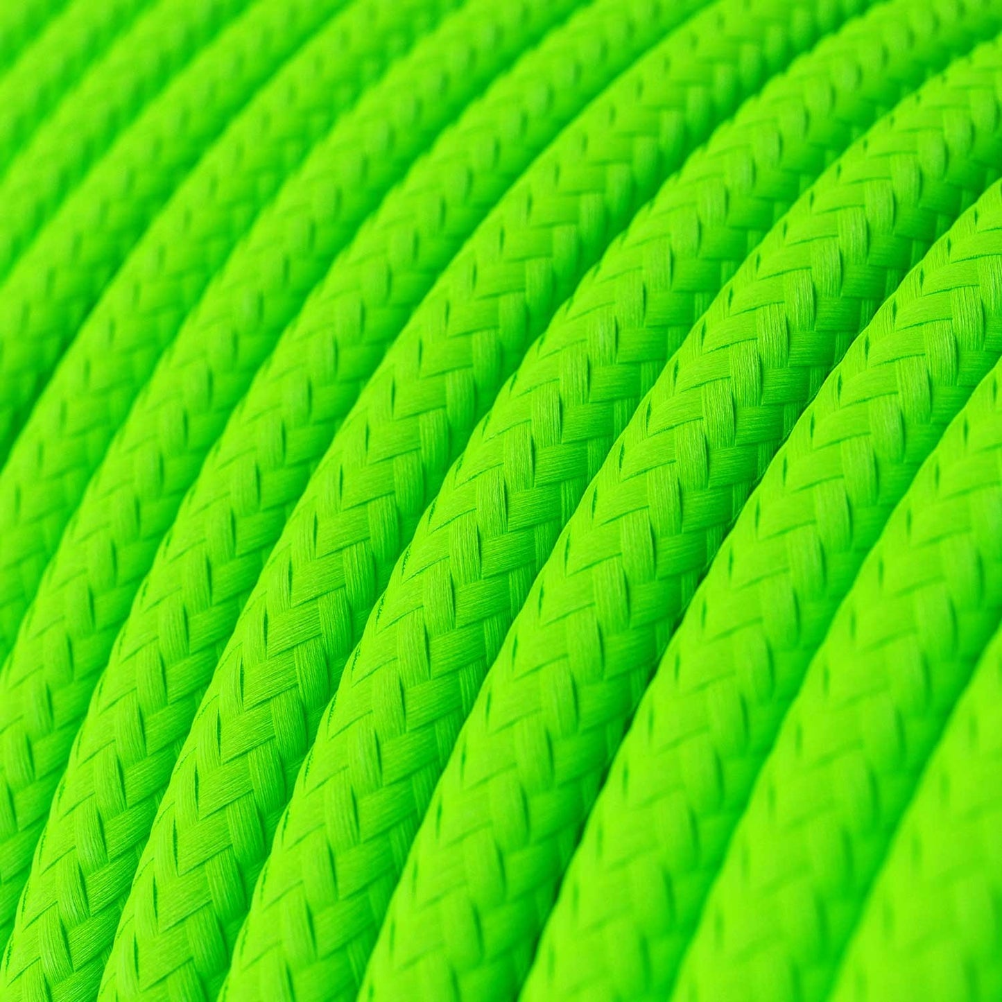 Round Electric Cable RF06 Green Fluo Rayon - UL listed