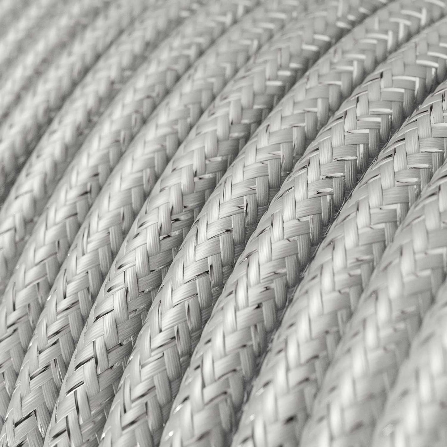 Round Electric Cable RL02 Glittering Silver Rayon - UL listed