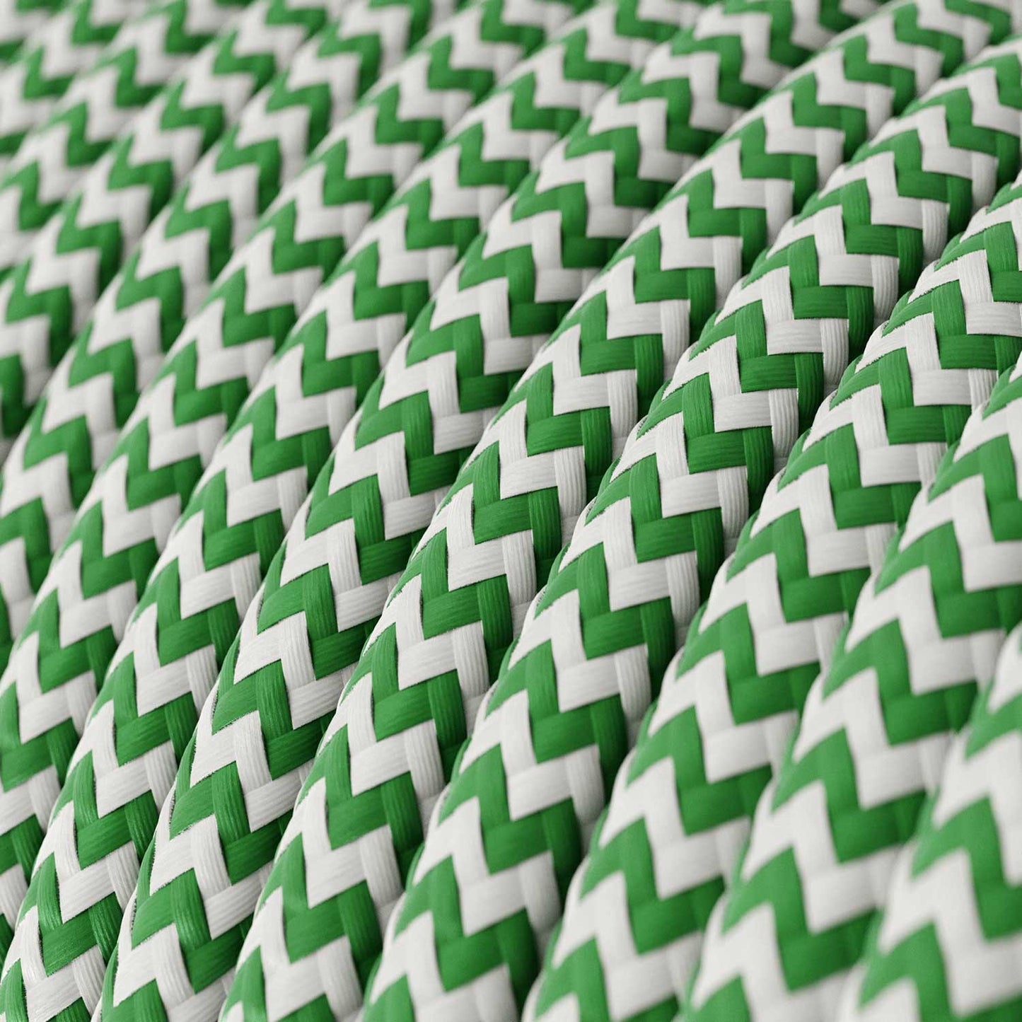 Round Electric Cable RZ06 ZigZag Green Rayon - UL listed