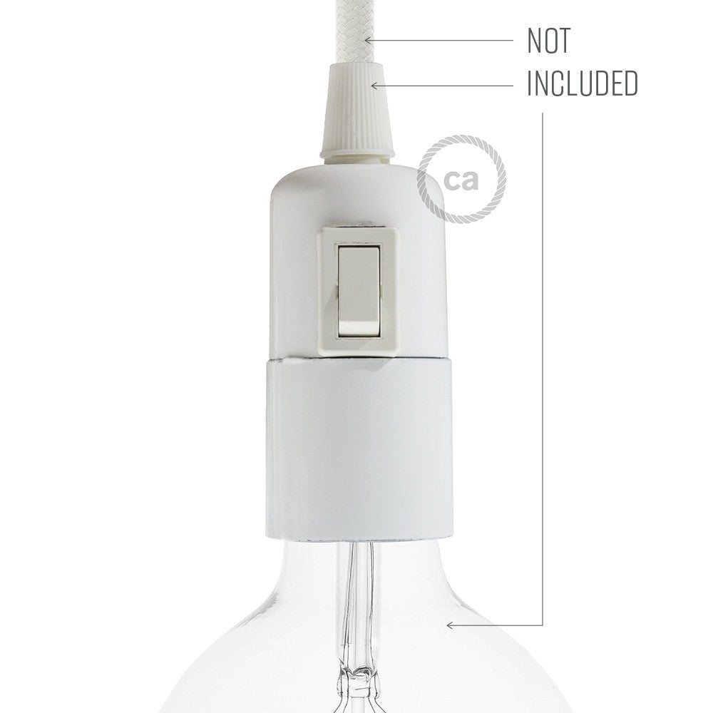 Smooth Sided Bakelite Phenolic socket - ON/OFF SWITCH - E26