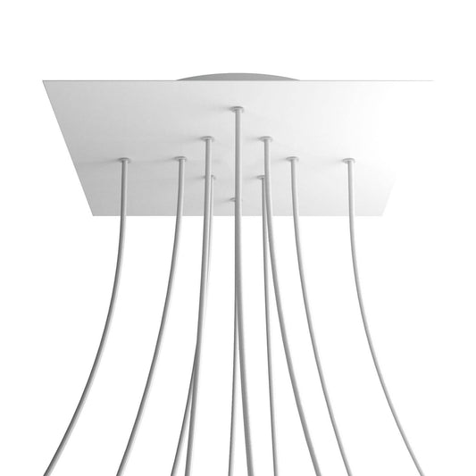 Square XXL Rose-One 10-hole and 4 side holes ceiling rose Kit, 400 mm