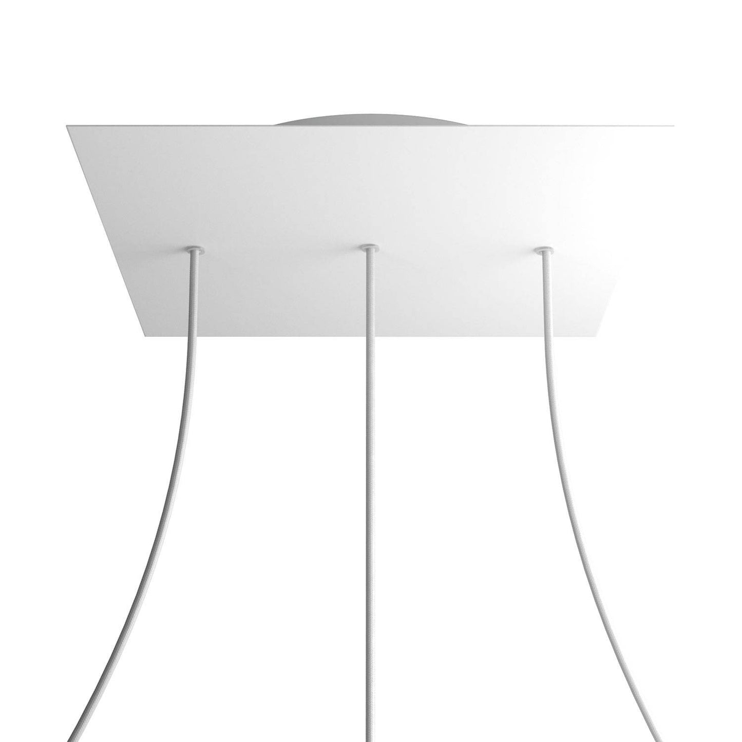 Square XXL Rose-One 3 in-line holes and 4 side holes ceiling rose Kit, 400 mm