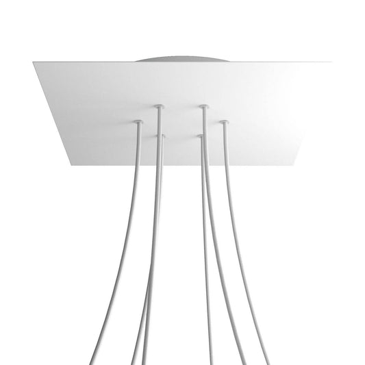 Square XXL Rose-One 6-hole and 4 side holes ceiling rose Kit, 400 mm