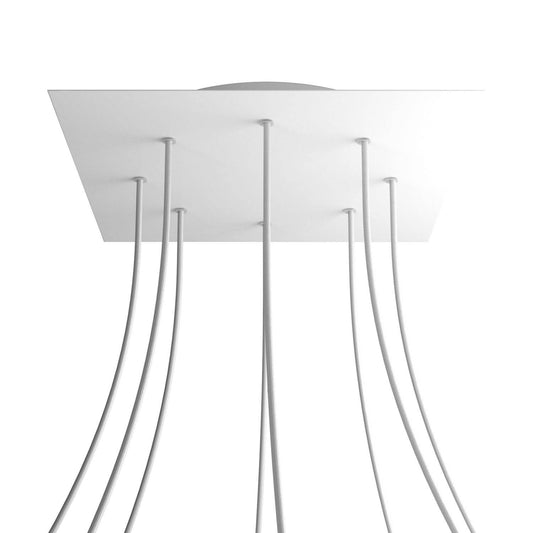 Square XXL Rose-One 8-hole and 4 side holes ceiling rose Kit, 400 mm