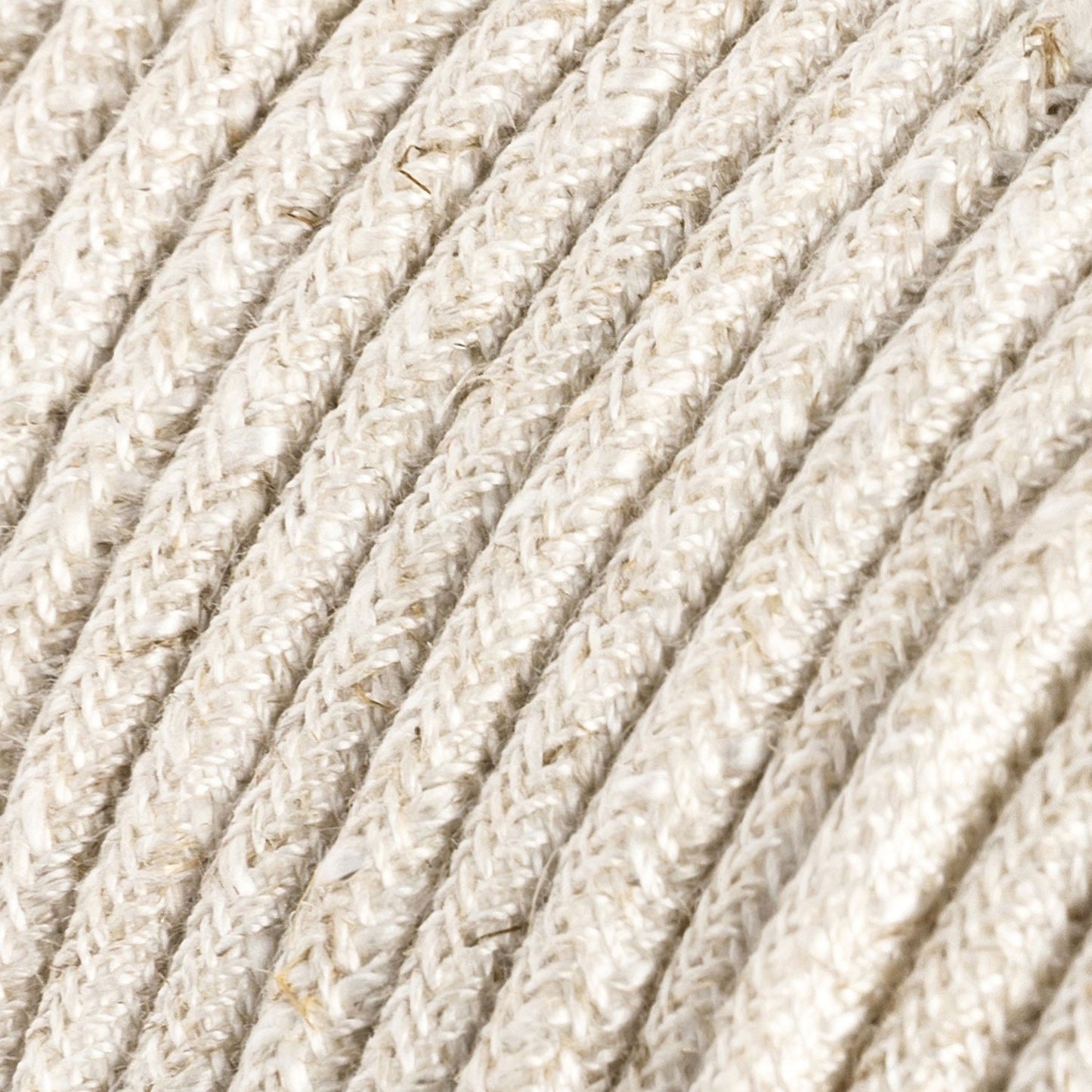 Ultra Soft silicone electric cable with White Melange linen lining - RN01 round 2x0,75 mm